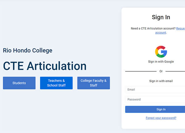 Screenshot showing google auth login for CTE